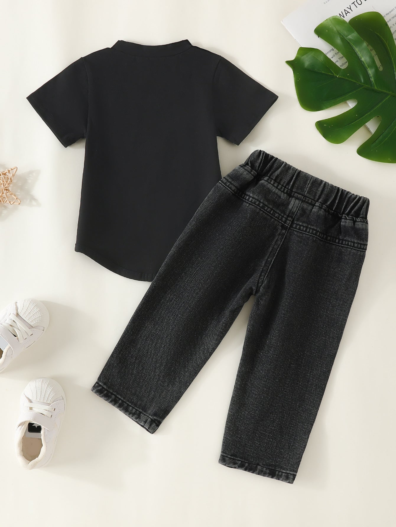 Kids Cotton T-Shirt and Denim Pants Set