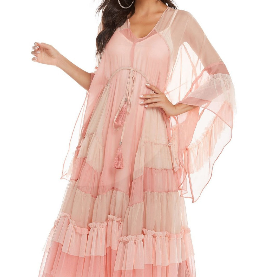 Bohemian Summer Long Dress with High Waist