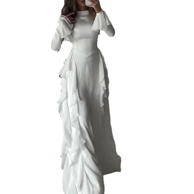 Womens Bell Sleeve High Waist Dress