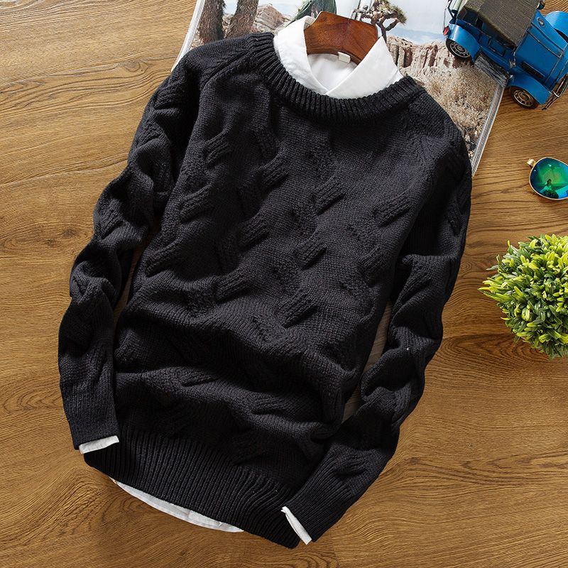 Korean Style Mens Knit Pullover Sweater