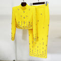 Pearl Embellished Two-Piece Dress Set