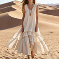 Sleeveless Tiered Backless Dress