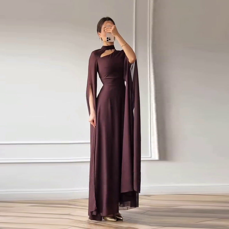 Damen Fledermausärmel Enges Einfarbiges Kleid