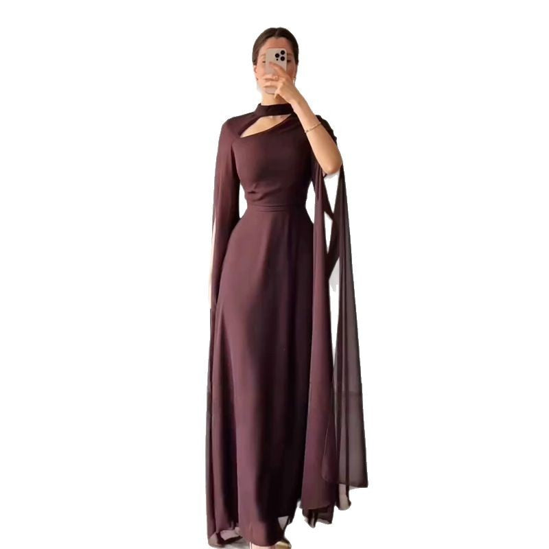 Damen Fledermausärmel Enges Einfarbiges Kleid