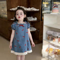 Girls Summer Denim Jumper Dress