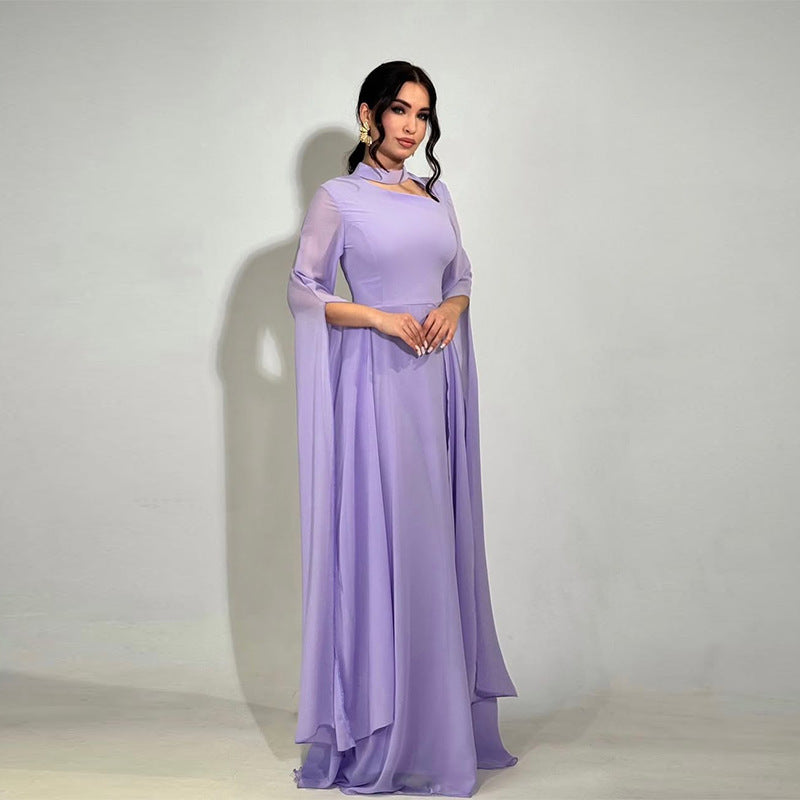 Damen Fledermausärmel Enges Einfarbiges Kleid