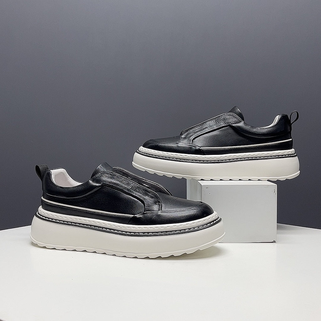 Mens Genuine Leather Slip-On Casual Shoes
