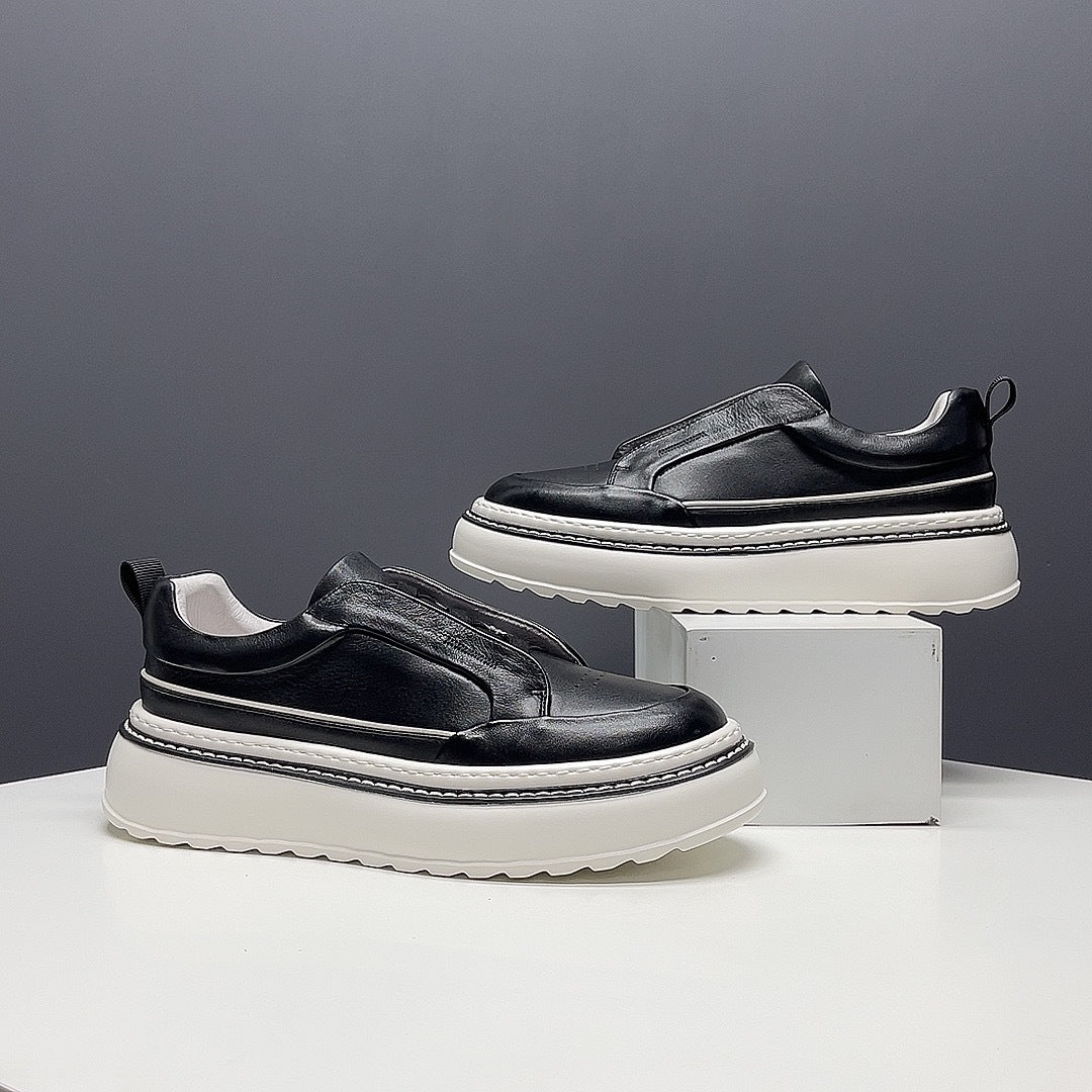 Mens Genuine Leather Slip-On Casual Shoes