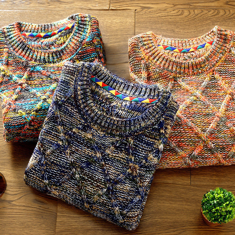 Korean Style Mens Knit Pullover Sweater
