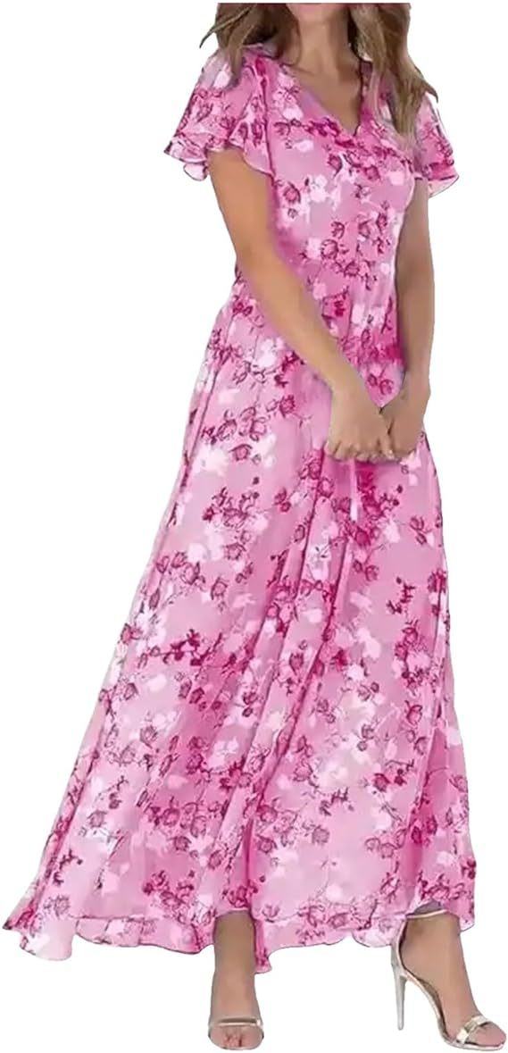Kleid mit V-Ausschnitt und enger Taille