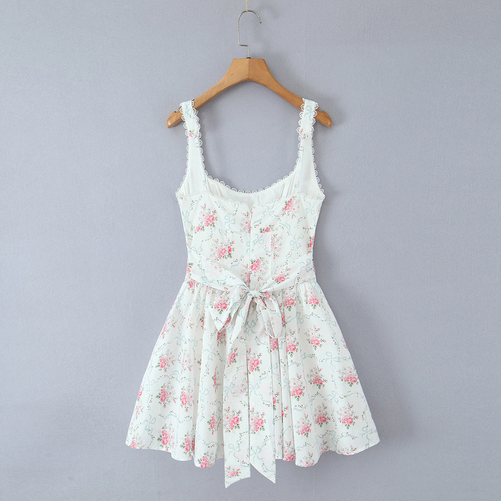 Floral Print Drawstring Dress