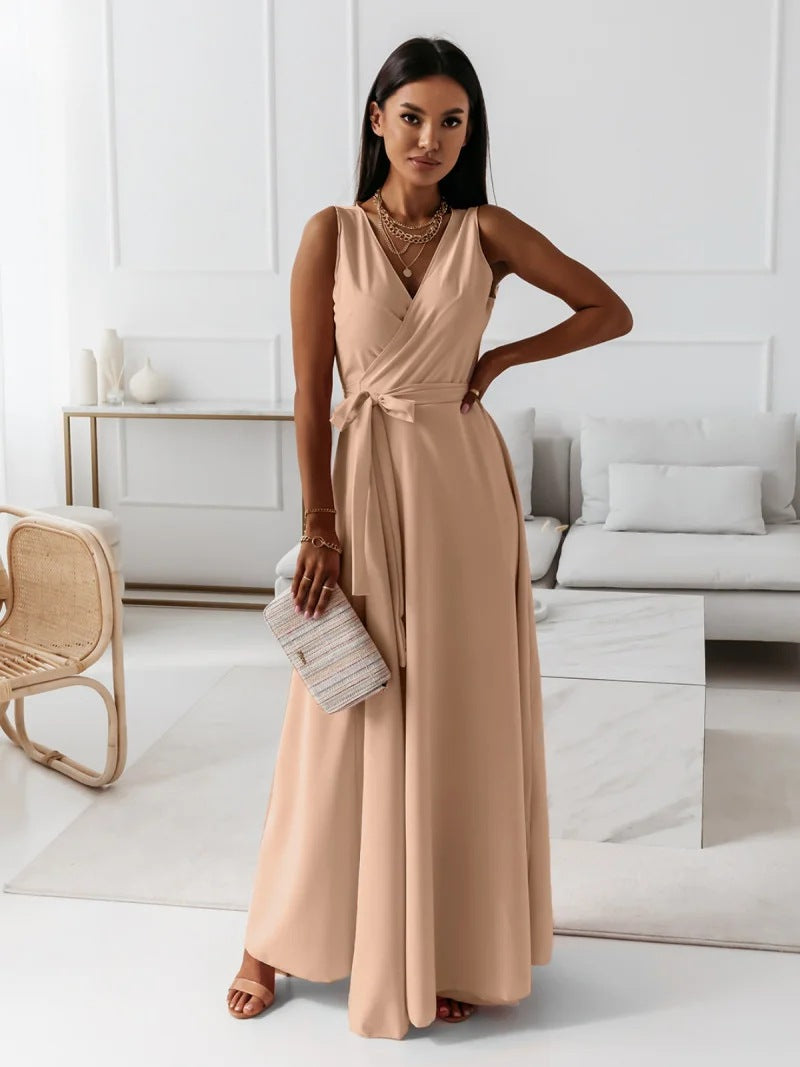 Womens V-Neck A-Line Dress