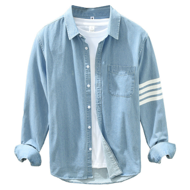 Mens Korean Style Denim Shirt
