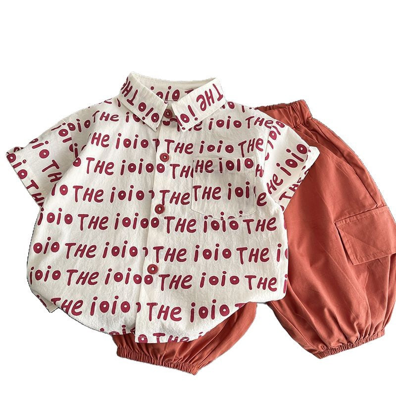 Boys Short Sleeve Shirt and Shorts Set