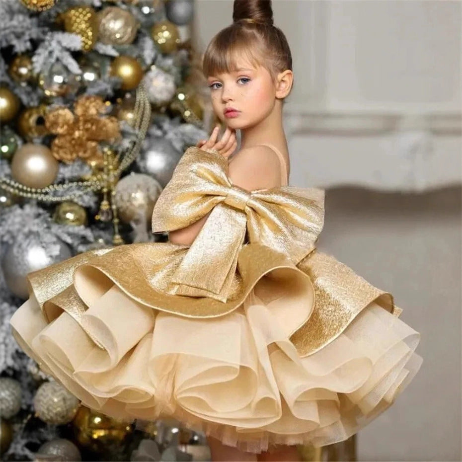 Girls Princess Puff Sleeve Dress
