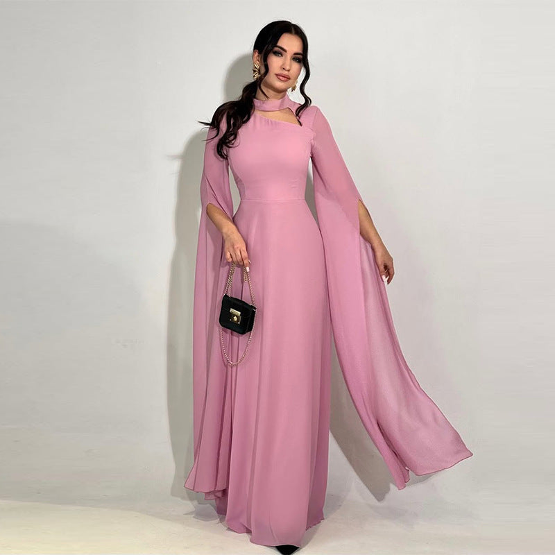 Damen Fledermausärmel Enges Einfarbiges Kleid