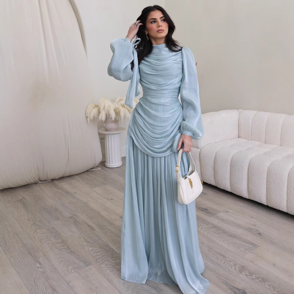 Elegant Round Neck Long Sleeve Bodycon Dress