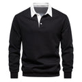 Mens Long Sleeve Polo Shirt Casual Cotton Top