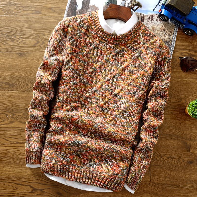 Korean Style Mens Knit Pullover Sweater