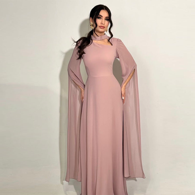 Damen Fledermausärmel Enges Einfarbiges Kleid