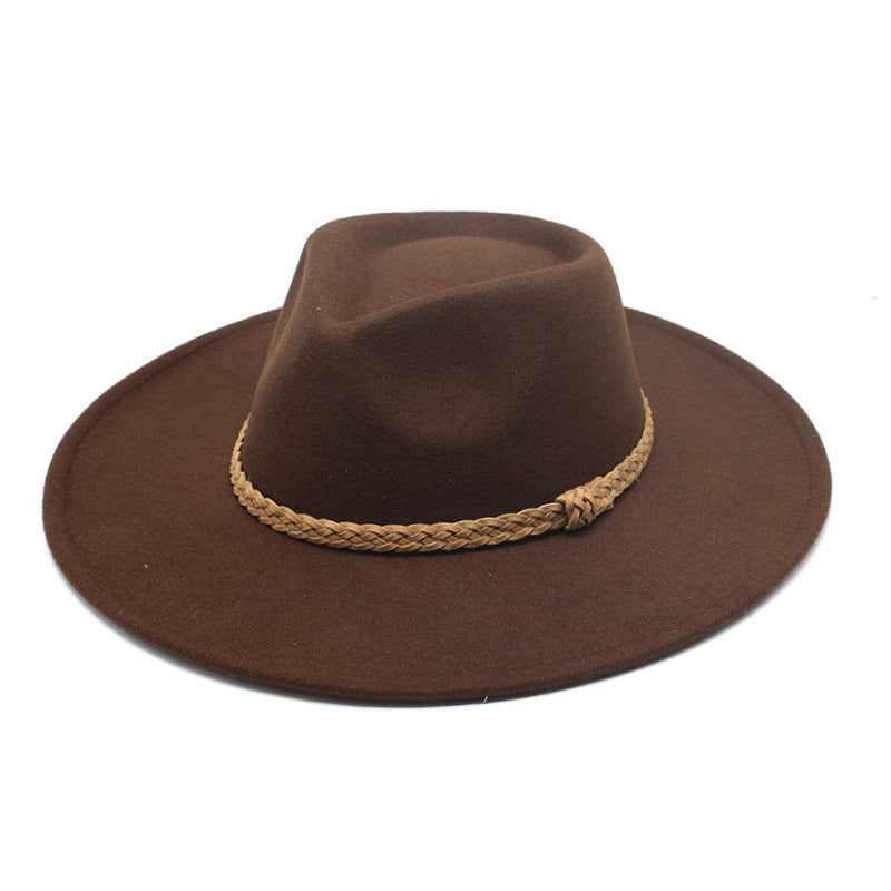 Ethnic Style Cotton Felt Hat with Feather Details