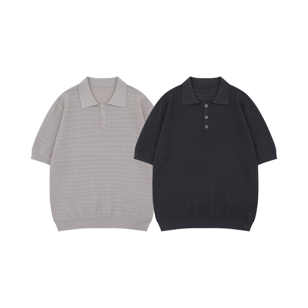 Mens Vintage Lapel Knitted Shirt