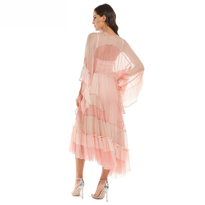 Bohemian Summer Long Dress with High Waist