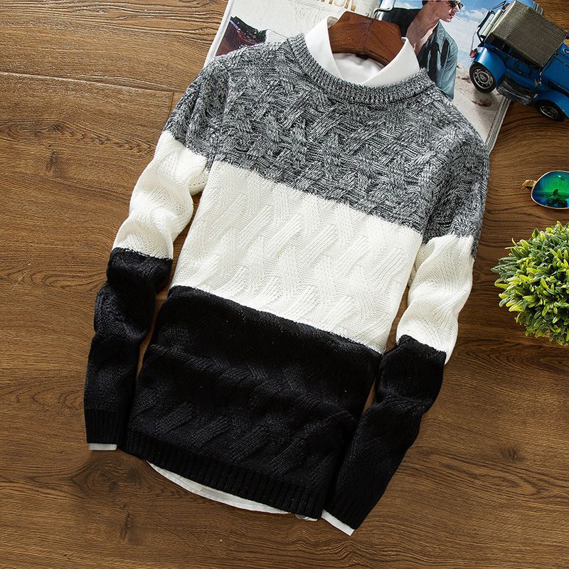 Korean Style Mens Knit Pullover Sweater