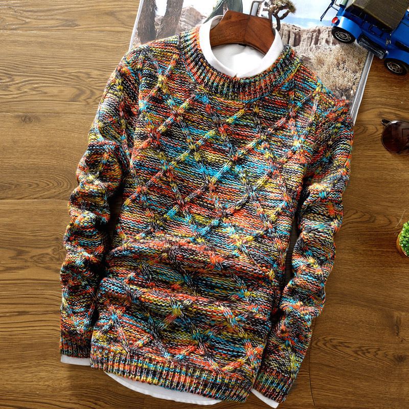 Korean Style Mens Knit Pullover Sweater