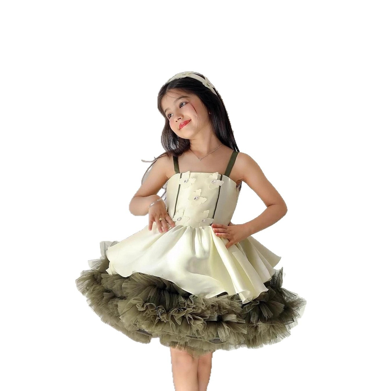 Girls Spaghetti Strap Princess Puffy Dress