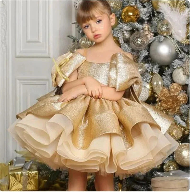 Girls Princess Puff Sleeve Dress