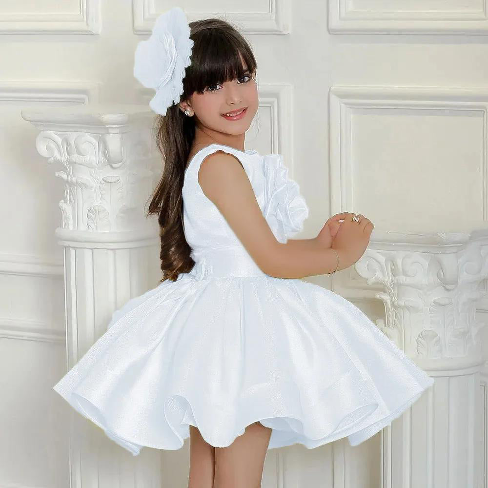 Girls Princess Party Dress with Floral Design