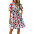 Floral V-Neck A-Line Dress