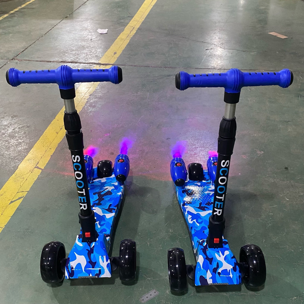 Kids Spray Smoke Foldable Electric Scooter with LED Lights
