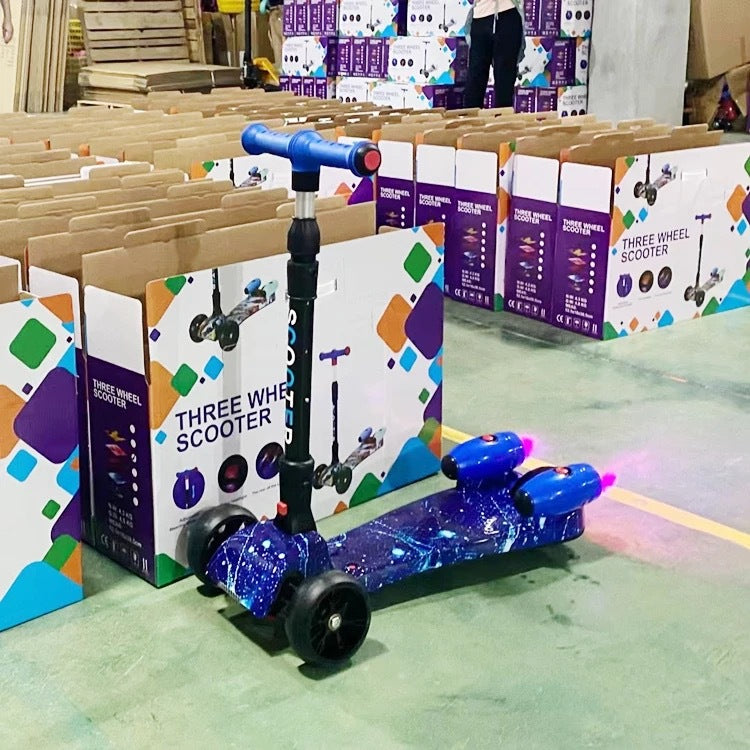 Kids Spray Smoke Foldable Electric Scooter with LED Lights