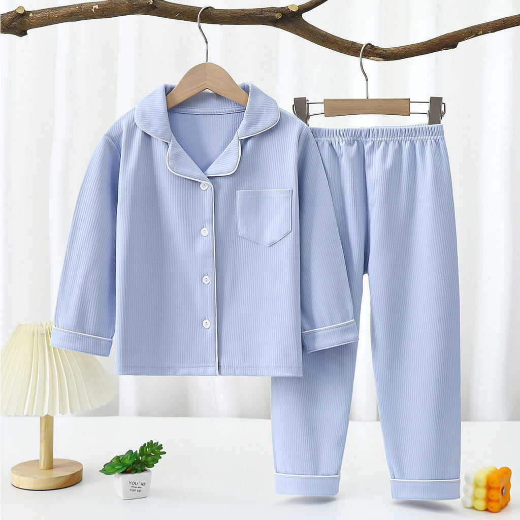 Kids' Long Sleeve Lapel Pajama Set