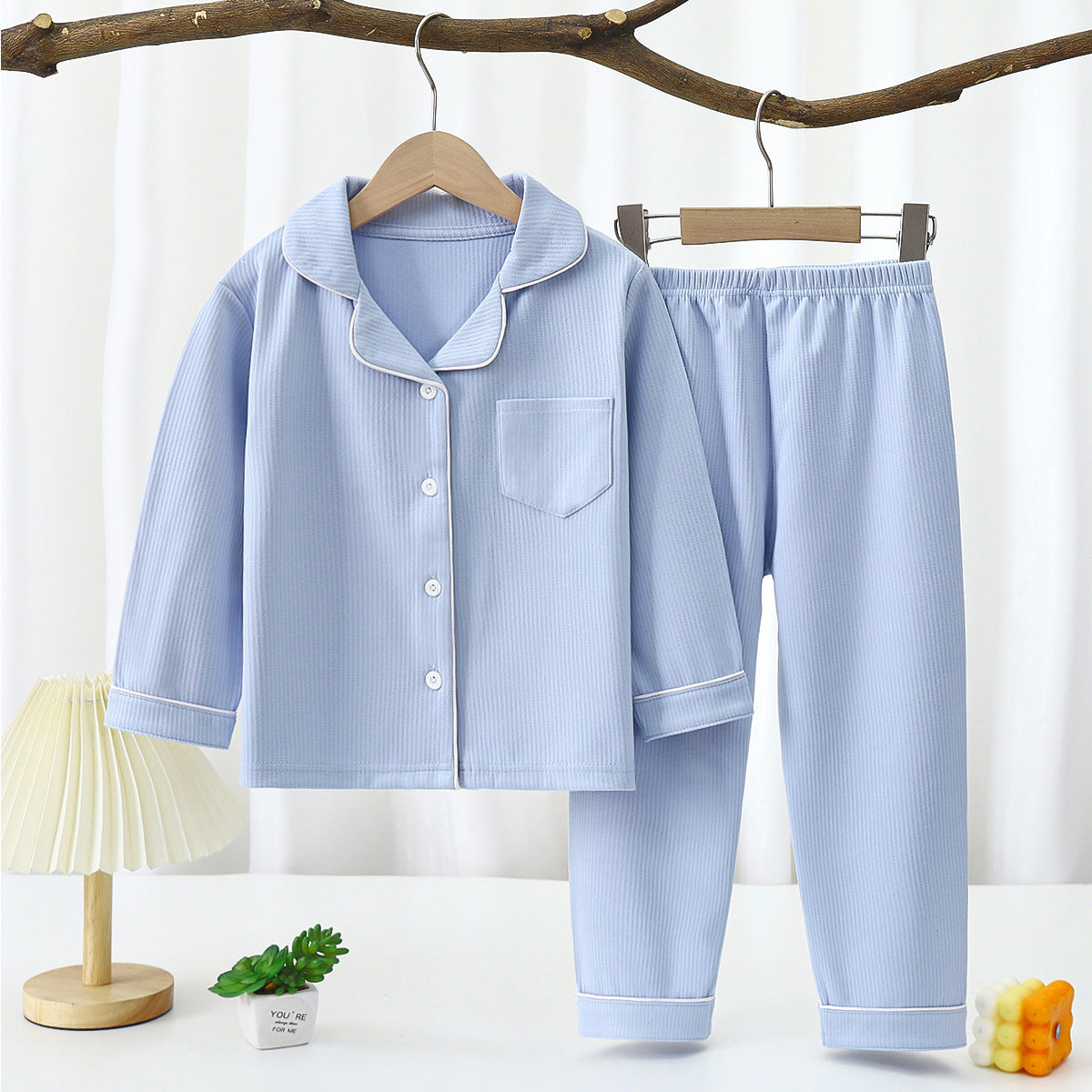Kids' Long Sleeve Lapel Pajama Set
