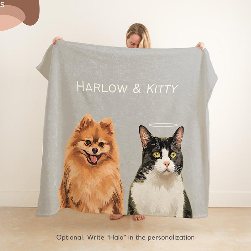Personalized Pet Pattern Flannel Blanket