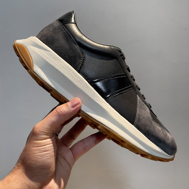 Mens Genuine Leather Casual Sports Shoes