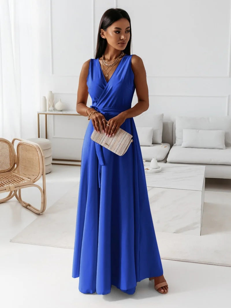 Womens V-Neck A-Line Dress