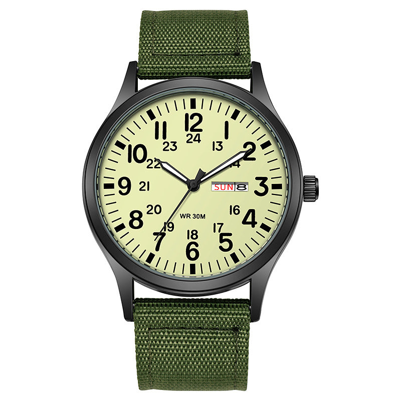 Mens Luminous Calendar Quartz Watch