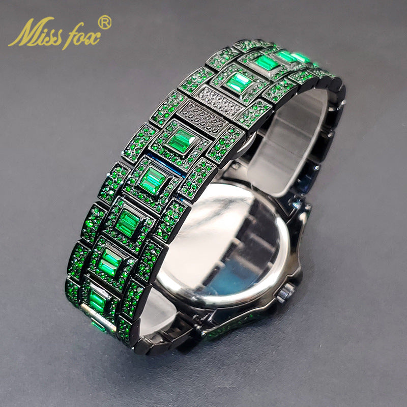 Fashion Mens Diamond Luminous Quartz Watch