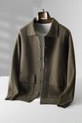 Herren-Strickjacke mit Revers aus Wolle