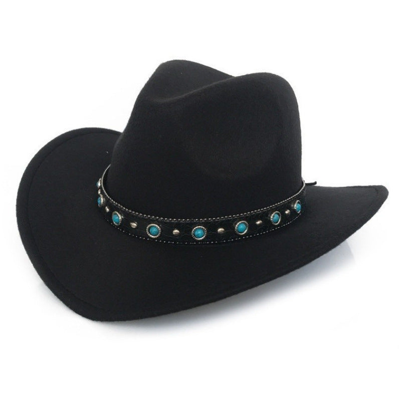 Ethnic Style Cotton Felt Hat with Feather Details