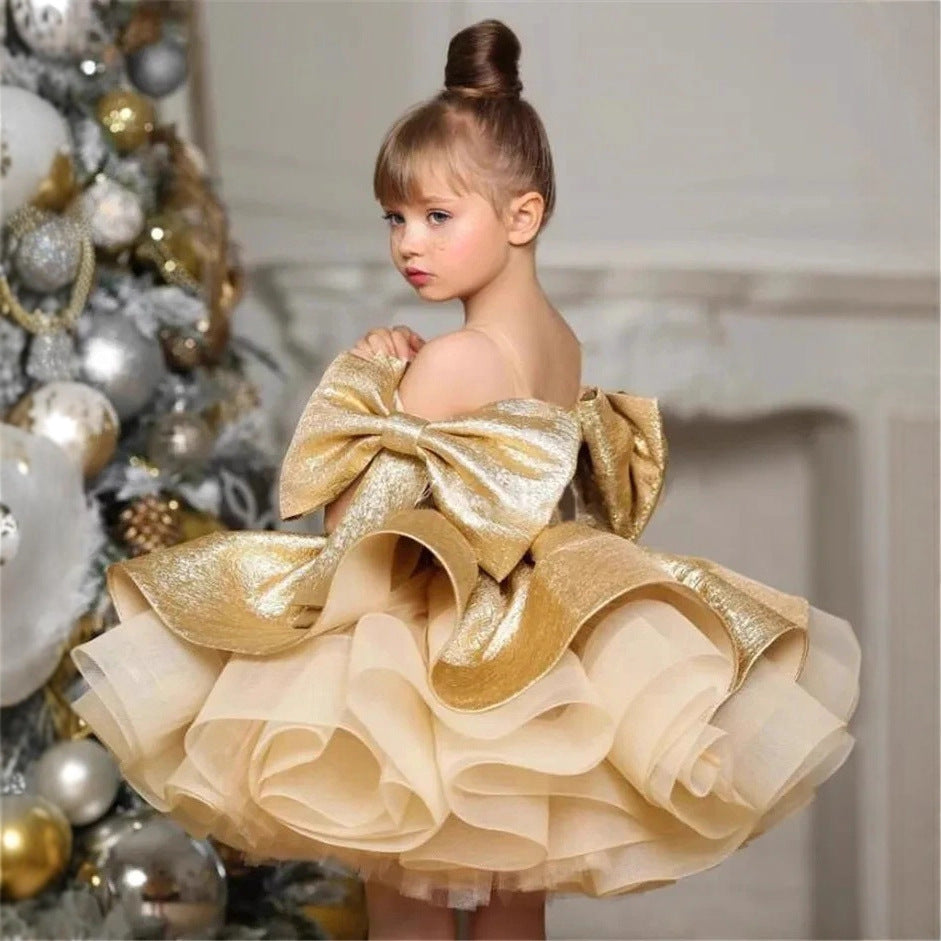 Girls Princess Puff Sleeve Dress