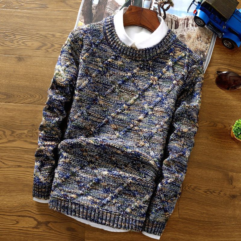Korean Style Mens Knit Pullover Sweater