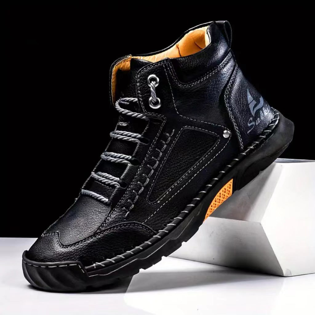 Handmade Stitching Lightweight Mens Ankle Boots