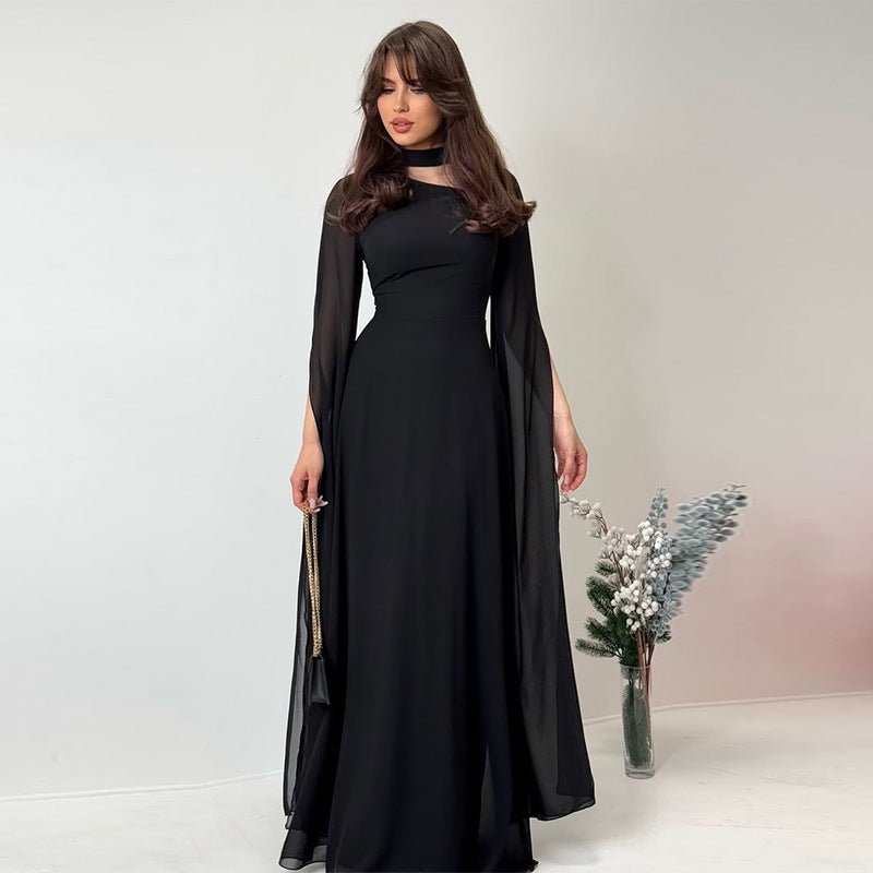 Damen Fledermausärmel Enges Einfarbiges Kleid