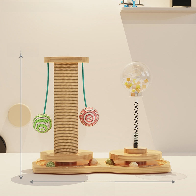 Wooden Interactive Pet Feeder Turntable Toy