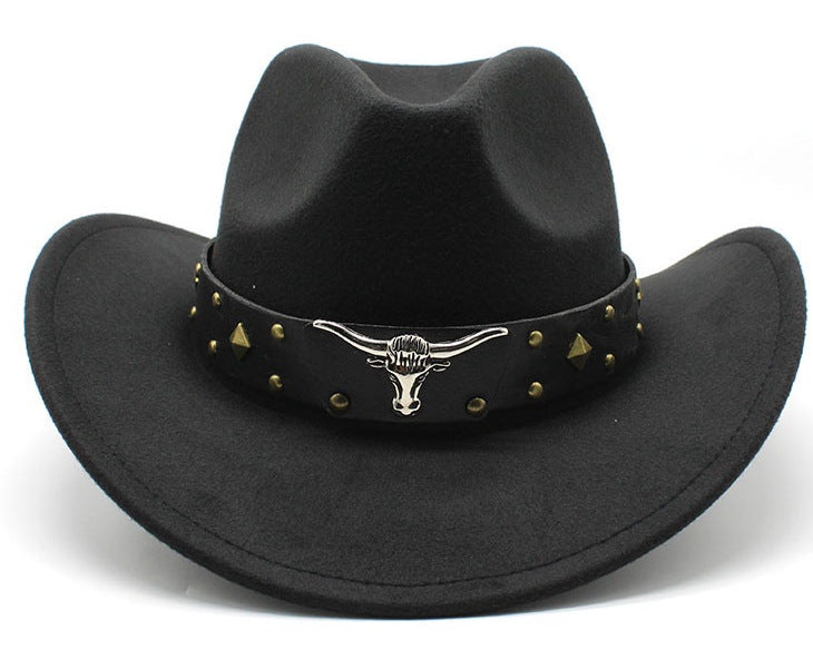 Ethnic Style Cotton Felt Hat with Feather Details